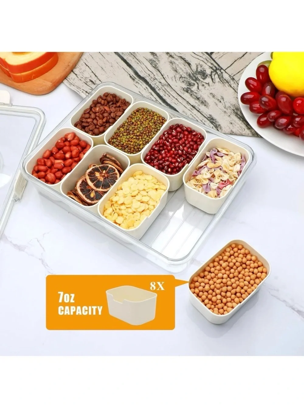 Viral Heart Handle Snackle Box | 8 Compartments | NEW | 2 Available!!